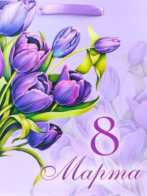 Цена за 2 шт. Пакет подарочный ламинированный вертикальный Букет, M 25.5?30?9 см