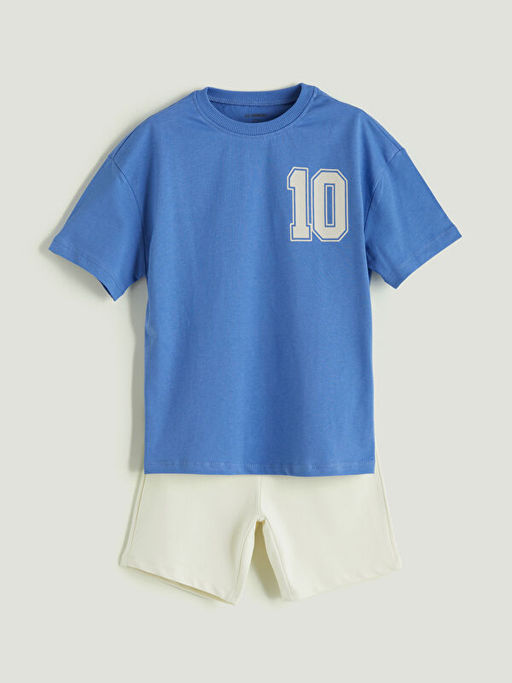 Bask?l? Erkek ?ocuk Ti??rt ve ?ort 2li