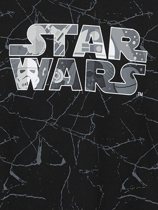 Bisiklet Yaka Star Wars Bask?l? Uzun Kollu Erkek ?ocuk Pijama Tak?m? - Waikiki фото 3