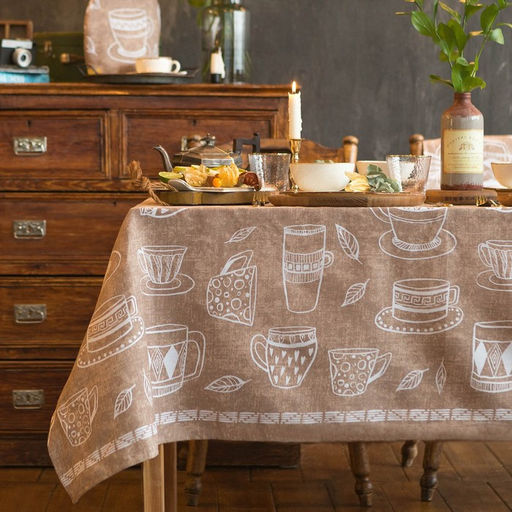 Скатерть «Доляна» Cup of tea, 220×144 см, 100% хлопок, 164 г/м²