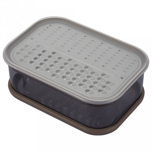 Терка из нержавеющей стали Linea Presto 18,8х13,5х6,6см, с контейнером, коричневый, Regent (Китай) - Домашняя мода фото 2