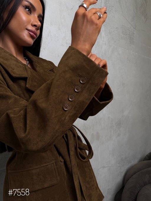 Пиджак эко замша в стиле OLD money