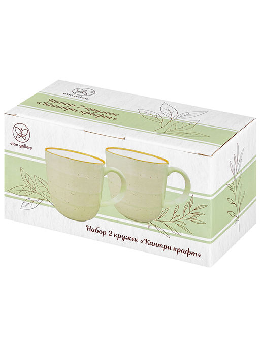 Набор кружек 2 пр. 370 мл 12,5*9*9 см "Кантри Крафт", светло-зеленый, фарфор