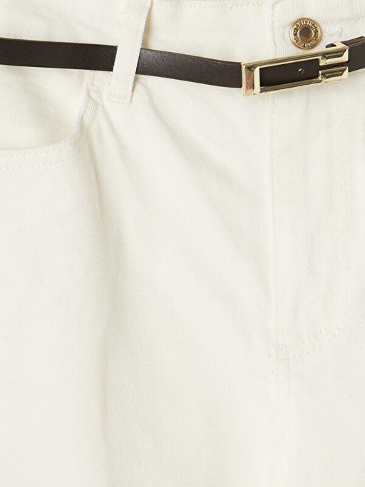 Beli Kemerli Wideleg Kad?n Jean Pantolon