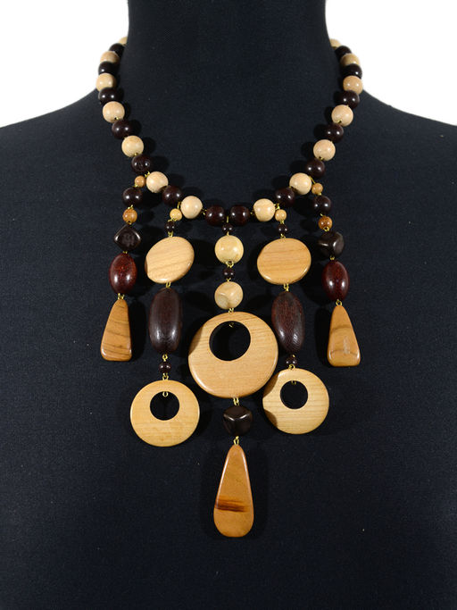 Украшения из дерева - Колье, 45см