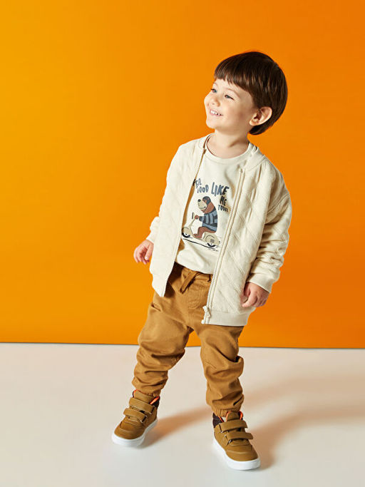 Bisiklet Yaka Bask?l? Uzun Kollu Erkek Bebek Sweatshirt - Waikiki фото 2