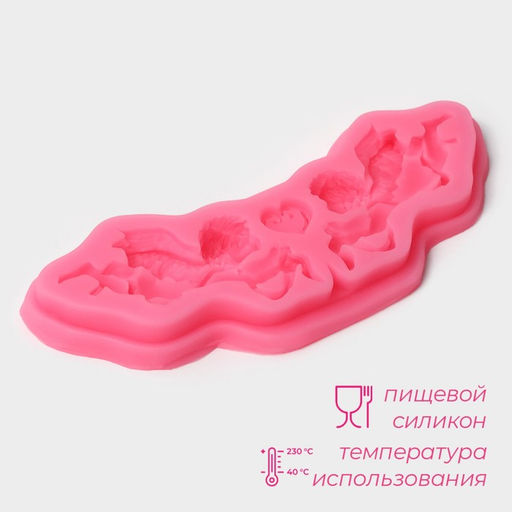 Молд для заливки Доляна Ангелы, силикон, 16?5.5?1 см, розовый  фото 2