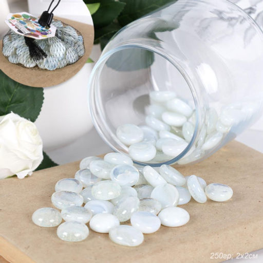 Декоративные камни 250г / 7-219 /уп 100/ белый со стеклом / 711819 - ГалеонТрейд фото 6