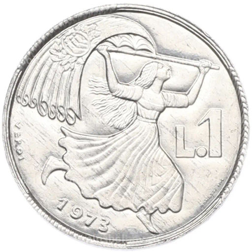 Монета 1 лира 1973 года Сан-Марино