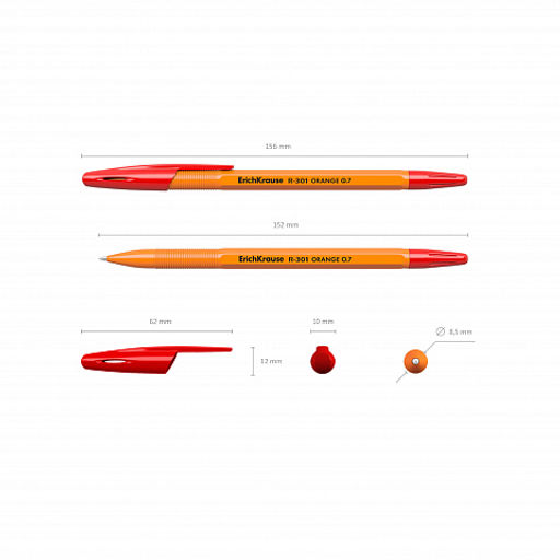 Цена за 50 шт. Ручка шариковая ErichKrause R-301 Stick Orange 0.7, цвет чернил синий (в коробке по 50 шт.)  фото 15