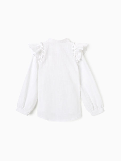 Блузка для девочки MINAKU: Cotton collection, белая, рост 122 см