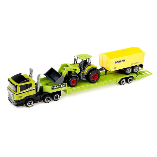 Грузовик металлический «Ферма», с трактором, МИКС, в пакете