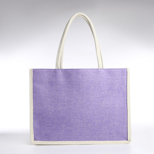 Сумка пляжная без застёжки, цвет молочный/сиреневый - Simaland фото 2