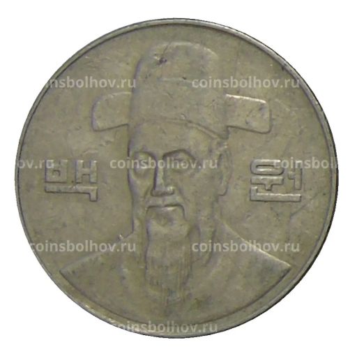 Монета 100 вон 2001 года Южная Корея