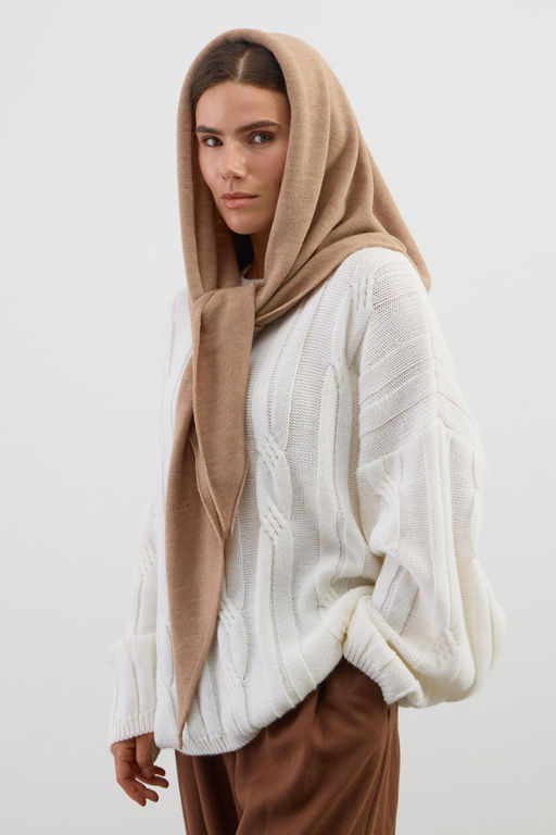 ЕВ 15019/ш/бежевый меланж шарф-косынка жен