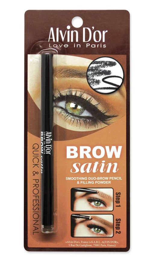 Alvin Dor P-5 Дуэт для бровей карандаш+пудра Brow Satin (тон 03 Dark Grey)