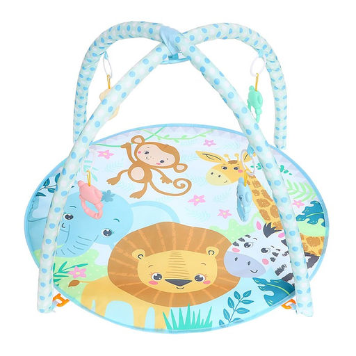 Музыкальный развивающий коврик с пианино, русская озвучка, свет, цвет голубой - Zabiaka фото 6