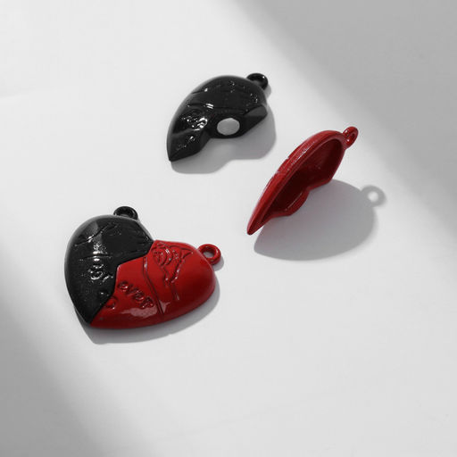 Замок магнитный «Сердце», навсегда 2 шт. красно-чёрный