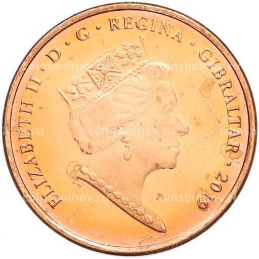 Монета 2 пенса 2019 года Гибралтар Островные игры