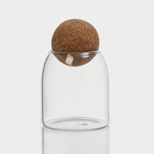 Банки для сыпучих Magistro Эко, 3 предмета: 450/700/1000 мл, с пробковой крышкой, стекло, прозрачные  фото 5