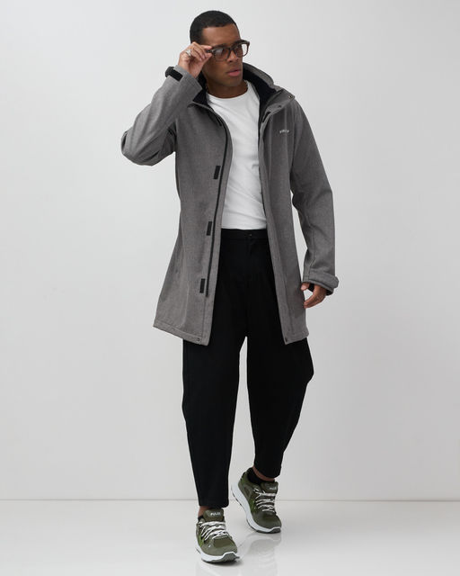 Парка спортивная мужская с капюшоном softshell серого цвета 9565Sr - Mtforce фото 9