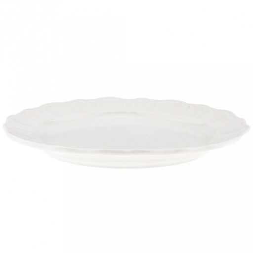 Тарелка мелкая фарфоровая "Диадема" д195мм h22мм, белый, волнистый край (Китай)