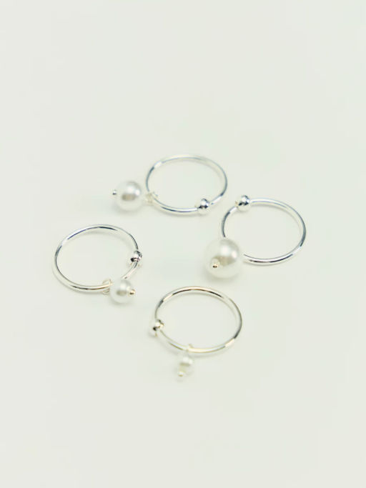 Набор колец с искусственным жемчугом ZR2605060324-7 / Zarina