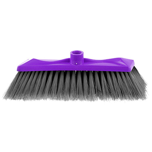 Щетка для пола пластмассовая "Нова" 27х5х10см, ворс 6,5см, 24х6 рядов, без черенка, тулейка д22мм (Россия)