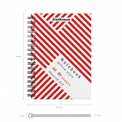 Цена за 5 шт. Тетрадь общая с пластиковой обложкой на спирали ErichKrause Red Concept, А6, 80 листов, клетка  фото 4