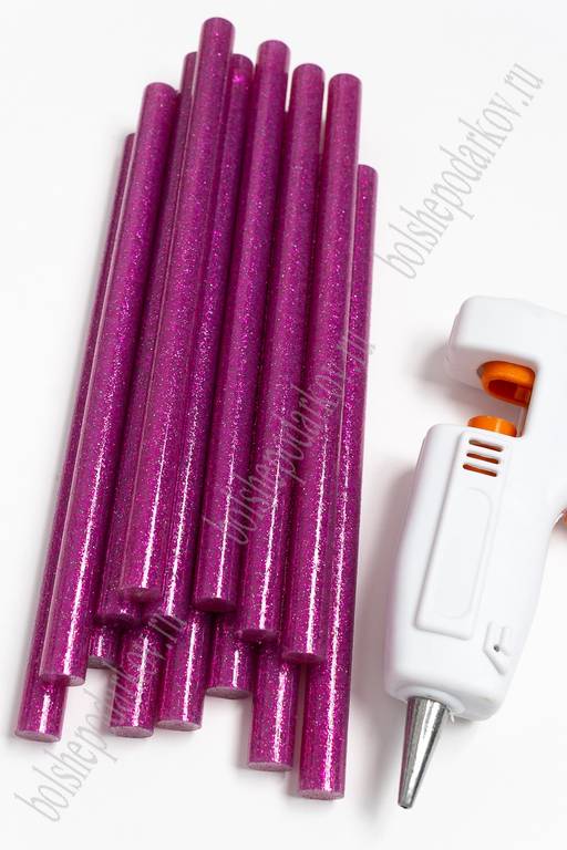 Термоклей с блестками 11 мм*18 см (1 кг) SF-2929, фукси