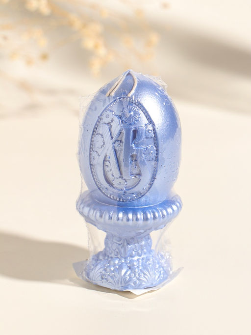 Свеча пасхальная Яйцо на подставке ХВ, 5?9 см, лак, небесно-голубой