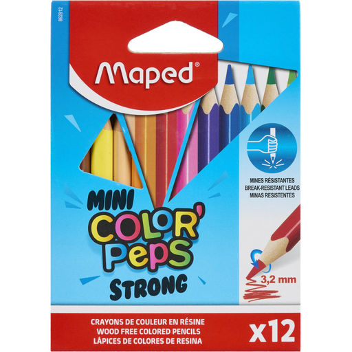 Карандаши цветные Maped COLOR'PEPS STRONG MINI 3хгр,пластик,12цв/наб,862812