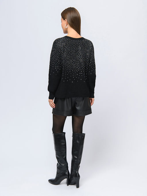 Джемпер черного цвета с декоративной отделкой - 1001dress фото 4