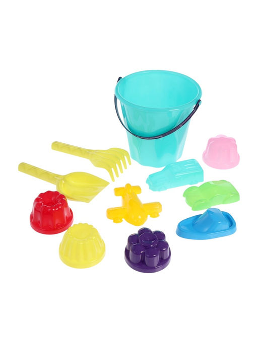 Набор игрушек для песочницы «Непоседа», 11 предметов: ведро, лопатка, грабельки, 8 формочек