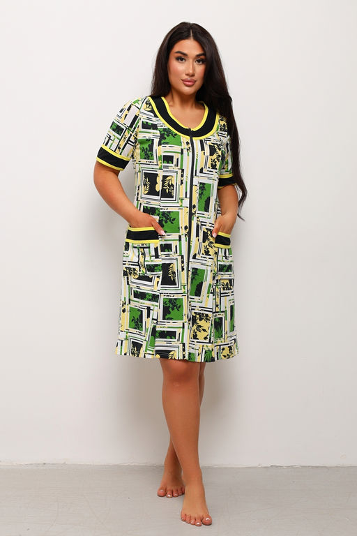 Халат женский из кулирки Марфа цитрусовый микс - Амадэль фото 22