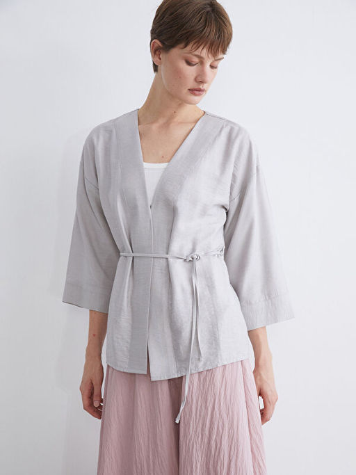?al Yaka Modal Kar???ml? Kad?n Kimono