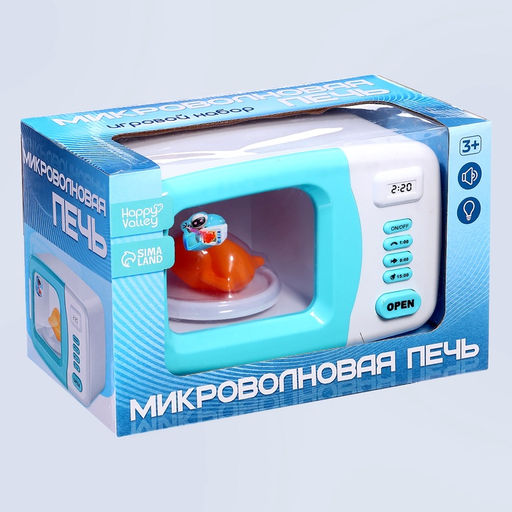 Микроволновая печь Мини-дом, свет, подставка вращается - Happy valley фото 12