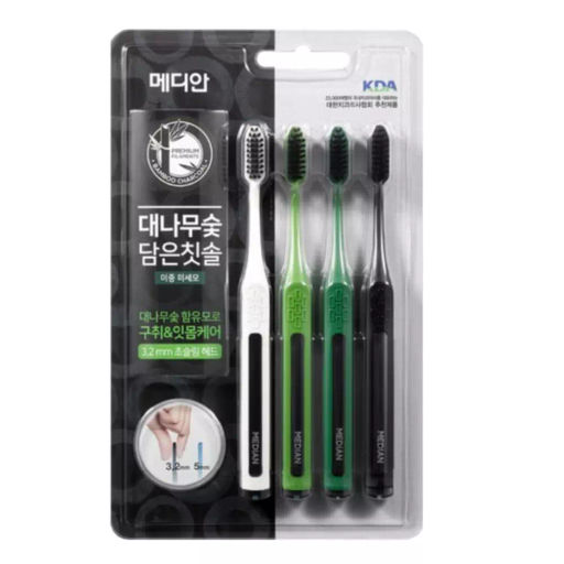 Набор зубных щеток 
с древесным углем - Bamboo Fence, 1 упак*4 шт