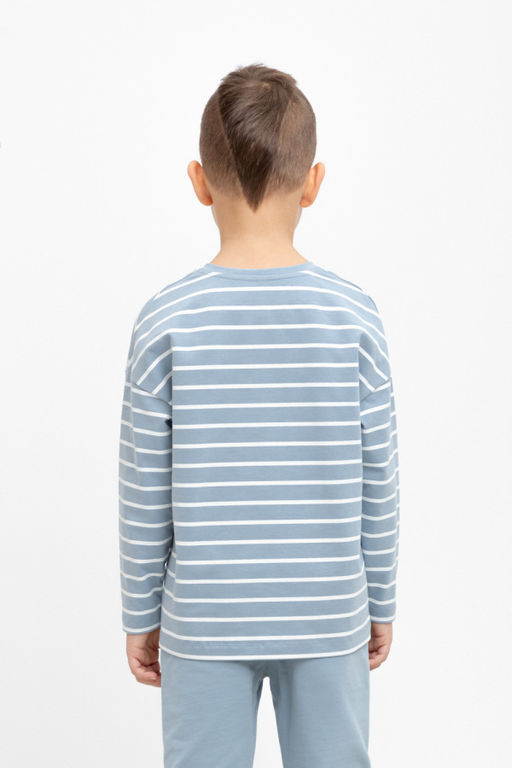 КР 302452/пыльно-синий,полоска к472, джемпер