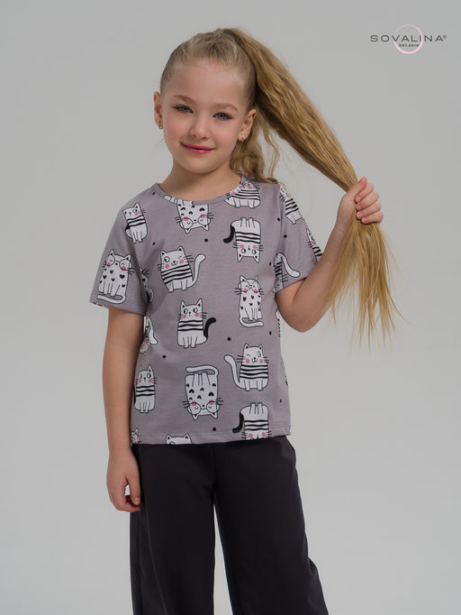 Костюм Лето котейки на сером-фуме - Sovalina фото 9