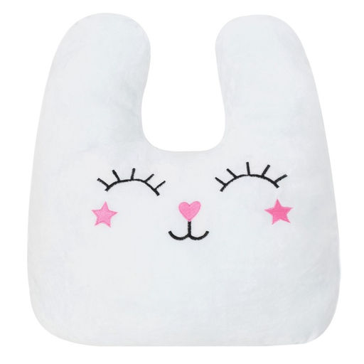 Подушка Этель Зайка белая 48х38см, велюр, 100% п/э