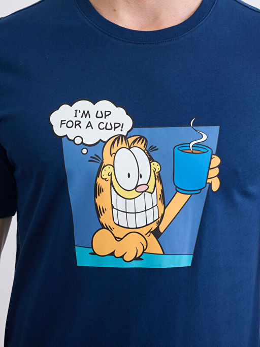 Пижама мужская с принтом Garfield с круглым вырезом
