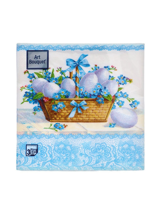 Цена за 2 шт. Салфетки бумажные Пасхальная корзина, 3 слоя, 33х33 см, 20 шт - Simaland фото 3