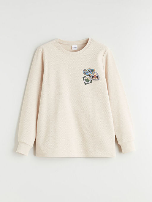 Bisiklet Yaka Bask?l? Erkek ?ocuk Pijama Tak?m?