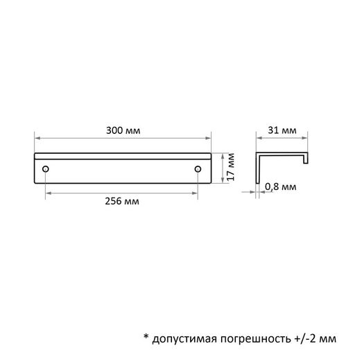 Ручка CAPPIO RT001BL, L=300 мм, м/о 256 мм, цвет черный