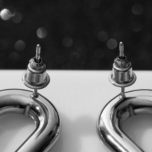 Серьги металл Цепь диск, 3 звена, цвет серебристо-чёрный