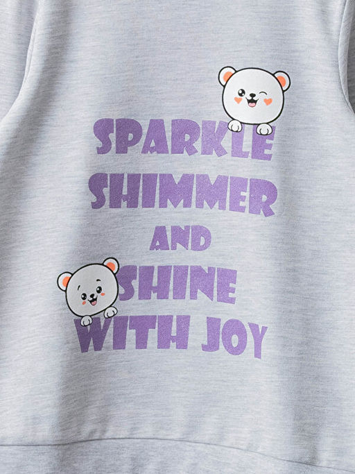 Bisiklet Yaka Bask?l? Uzun Kollu K?z ?ocuk Pijama Tak?m? - Waikiki фото 3