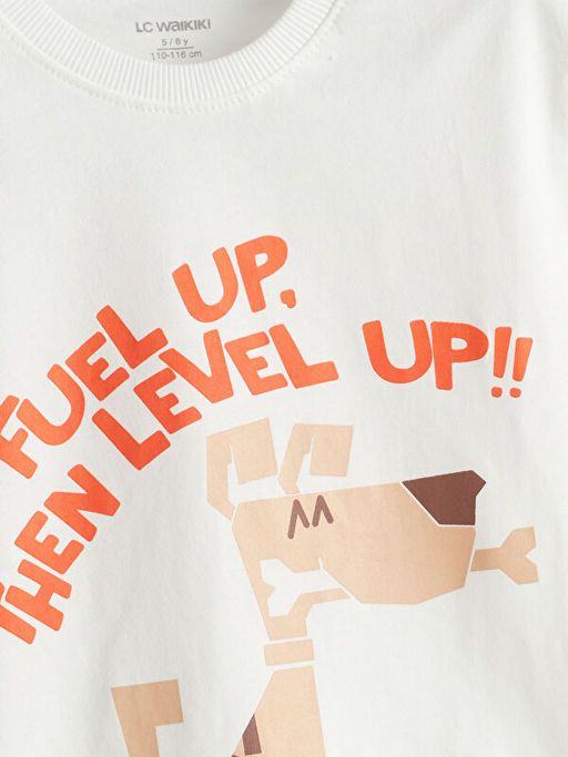 Bisiklet Yaka Bask?l? Erkek ?ocuk Ti??rt