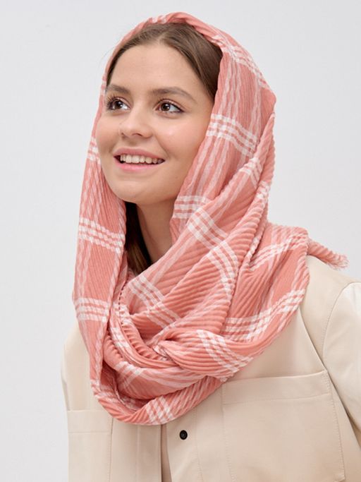 ХЛОПОК ВИСКОЗА Большой красивый двусторонний палантин с необычной выработкой