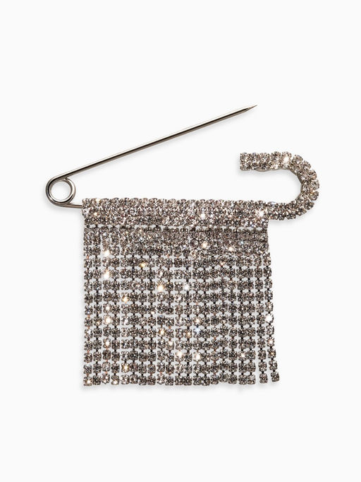 Булавка Торжество дождик, 7 см, цвет белый в серебре